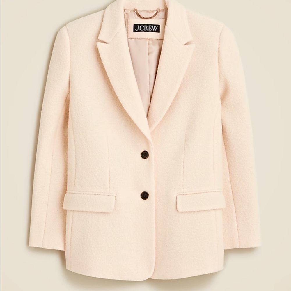J. Crew Oversized blazer-jacket in boiled wool Dusty Ivory Size 2 NWT
